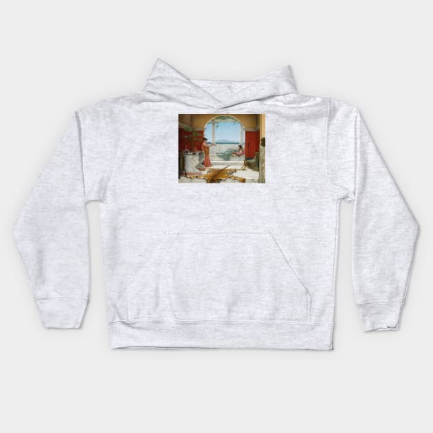 The Sweet Siesta Of A Summer Day by John William Godward Kids Hoodie by Classic Art Stall